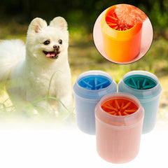 PawKind Muddy Paw Cleaner Cup with a happy dog after a walk